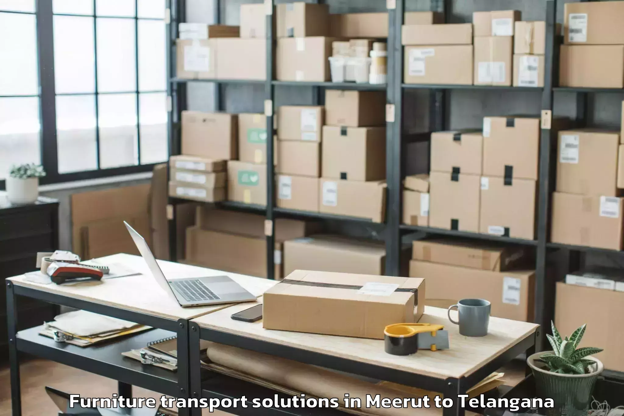 Reliable Meerut to Mominpet Furniture Transport Solutions